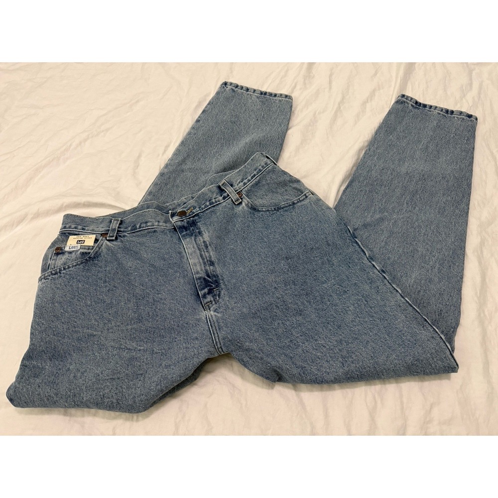 New Lee Jeans Womens 18 Blue Relaxed Fit Straight High Rise Denim Cotton 36w 30